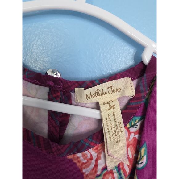 Matilda Jane Size 2 Freja Dress Burgundy Tulle Layered Tutu Skirt Floral - Picture 4 of 7